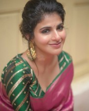 Actress Iswarya Menon Stunning Saree Photo Shoot Pictures