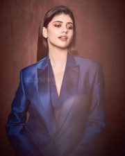 Actress Sanjana Sanghi in a Blue Formal Dress Pictures 03