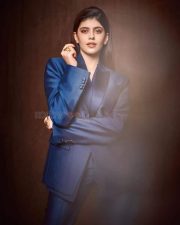 Actress Sanjana Sanghi in a Blue Formal Dress Pictures 04