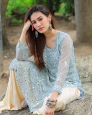 Any How Mitti Pao Actress Amyra Dastur in a Powder Blue Long Sleeved Kurta with Palazza Pants Photos 03