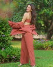 Any How Mitti Pao Actress Amyra Dastur in a Rust Orange Sleeveless Bralette Top with a Palazzo Pants and Oversized Shirt Photos 04 Any How Mitti Pao Actress Amyra Dastur in a Rust Orange Sleeveless Bralette Top with a Palazzo Pants and Oversized Shirt Photos 04