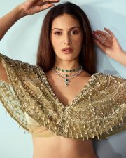 Attractive Amyra Dastur in a Light Green Lehenga with a Shimmering Skirt Photos 03