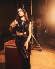 Awesome Khushi Kapoor in a Black Vintage Denim Corset with a Matching Denim Skirt Photos 03