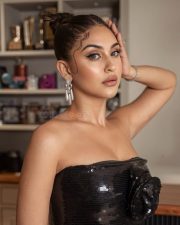 Dazzling Krystle D Souza in a Strapless Off Shoulder Black Dress Photos 01