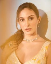 Elegant Amyra Dastur in an Orange and Ivory Lehenga with Marble Dye Effect Photos 02