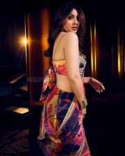 Eye Catching Hansika Motwani in a Vibrant Printed Saree with a Sequined Sleeveless Blouse Photos 04