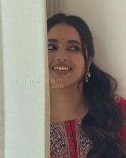 Festive Actress Priyanka Mohan in a Red Embroidered Kurta Photos 02 Festive Actress Priyanka Mohan in a Red Embroidered Kurta Photos 02