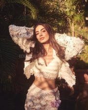 Glam Khushi Kapoor in a White Lace Bustier with a Floral Skirt Photos 02