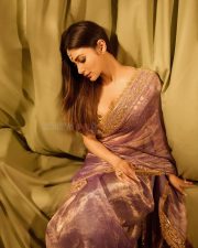 Glam Mouni Roy in a Lavender Tissue Silk Saree for Diwali Pictures 02