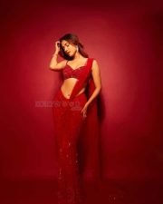 Glam and Glitzy Sonal Chauhan in a Bold Sequined Red Saree Pictures 09