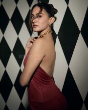 Glamorous Amyra Dastur in a Red Backless Gown Photos 01