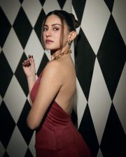 Glamorous Amyra Dastur in a Red Backless Gown Photos 03