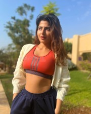 Glamorous Iswarya Menon in an Adidas Sports Bra Photos 02