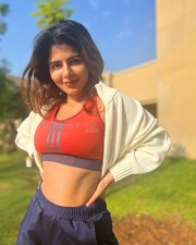 Glamorous Iswarya Menon in an Adidas Sports Bra Photos 03