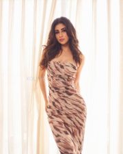 Glamorous Mouni Roy in a Animal Printed Shoulder Strap Maxi Dress Photos 03