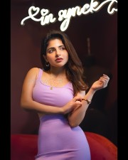 Glamourous Iswarya Menon in a Lavender Top Photos 01