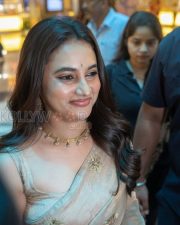 Graceful Actress Priyanka Arul Mohan in a Champagne Tissue Saree Photos 01 Graceful Actress Priyanka Arul Mohan in a Champagne Tissue Saree Photos 01