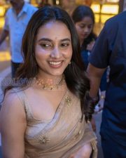 Graceful Actress Priyanka Arul Mohan in a Champagne Tissue Saree Photos 03 Graceful Actress Priyanka Arul Mohan in a Champagne Tissue Saree Photos 03