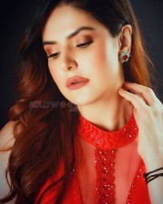 Hot Actress Zareen Khan in Red Gown Photos 02