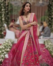 Indian Beauty Sonal Chauhan in a Pink Floral Lehenga Pictures 01