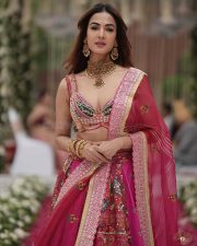 Indian Beauty Sonal Chauhan in a Pink Floral Lehenga Pictures 03