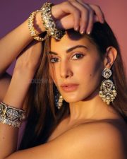 Influencer Life Actress Amyra Dastur in a Light Green Floral Embroidered Lehenga Photos 02 Influencer Life Actress Amyra Dastur in a Light Green Floral Embroidered Lehenga Photos 02