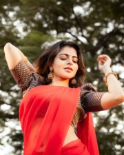 Iswarya Menon in Red Half Saree Photos 01 Iswarya Menon in Red Half Saree Photos 01