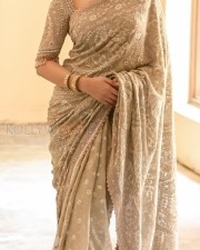 Lovely Priyanka Mohan in a Chikankari Saree Photos 02