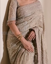 Lovely Priyanka Mohan in a Chikankari Saree Photos 04