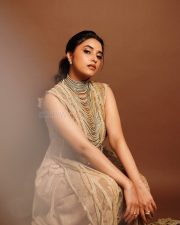 Made in Korea Actress Priyanka Mohan in a Sleeveless Golden Embellished Dress Photos 03