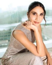 Mandala Murders Actress Vaani Kapoor in a Sheer Shimmering Silver Dress Photos 02