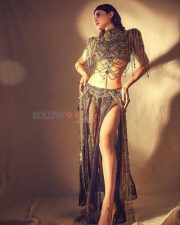 Mesmerizing Actress Mouni Roy in a Gold Chain Embellished Gown Photos 02