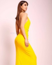 Model Vaani Kapoor in a Yellow Drape Dress Photos 02