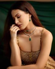 Mumbai Actress Amyra Dastur in a Golden Full Sleeved Blouse and Skirt Photos 07