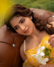 Nagabandham The Secret Treasure Actress Iswarya Menon in a Off Shoulder Blouse with a Floral Printed Lehenga Pictures 01