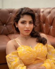 Nagabandham The Secret Treasure Actress Iswarya Menon in a Off Shoulder Blouse with a Floral Printed Lehenga Pictures 02