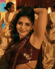 Ravishing Beauty Iswarya Menon in a Maroon Saree Armpit Photos 03