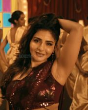 Ravishing Beauty Iswarya Menon in a Maroon Saree Armpit Photos 04