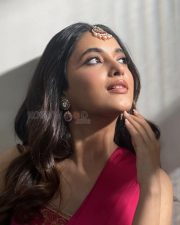 Saripodhaa Sanivaaram Actress Priyanka Arul Mohan in a Pink Sleeveless Salwar Photos 02