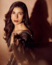Section 84 Actress Nimrat Kaur in a Sheer Black Saree with a Matching Deep Neck Blouse Pictures 01