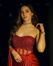Sexy Amyra Dastur in a Red Strapless Corseted Cocktail Gown Photos 04 Sexy Amyra Dastur in a Red Strapless Corseted Cocktail Gown Photos 04