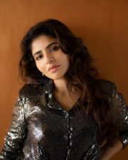 Sexy Iswarya Menon in a Sparkly Silver Short Jumpsuit Photos 02