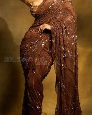 Sexy Mouni Roy in a Brown Chiffon Embroidered Floral Sequin Work Abstract Pattern Saree Photos 05 Sexy Mouni Roy in a Brown Chiffon Embroidered Floral Sequin Work Abstract Pattern Saree Photos 05