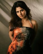 Sizzling Iswarya Menon in a Brown Sleeveless Bodycon Dress Photos 01
