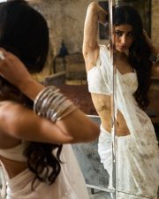 Sizzling Mouni Roy in a White Saree and Backless Blouse Photos 01 Sizzling Mouni Roy in a White Saree and Backless Blouse Photos 01