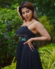 South Indian Babe Iswarya Menon in a Black Shoulder Less Dress Pictures 03