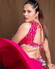 Stunning Anasuya Bharadwaj Navel in a Colourful Lehenga Pictures 02