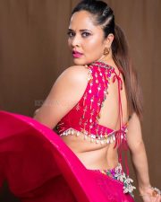 Stunning Anasuya Bharadwaj Navel in a Colourful Lehenga Pictures 02