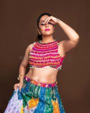 Stunning Anasuya Bharadwaj Navel in a Colourful Lehenga Pictures 04