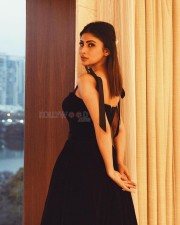 Stunning Babe Mouni Roy in a Flowy Black Maxi Dress with a Sweetheart Neckline Photos 02